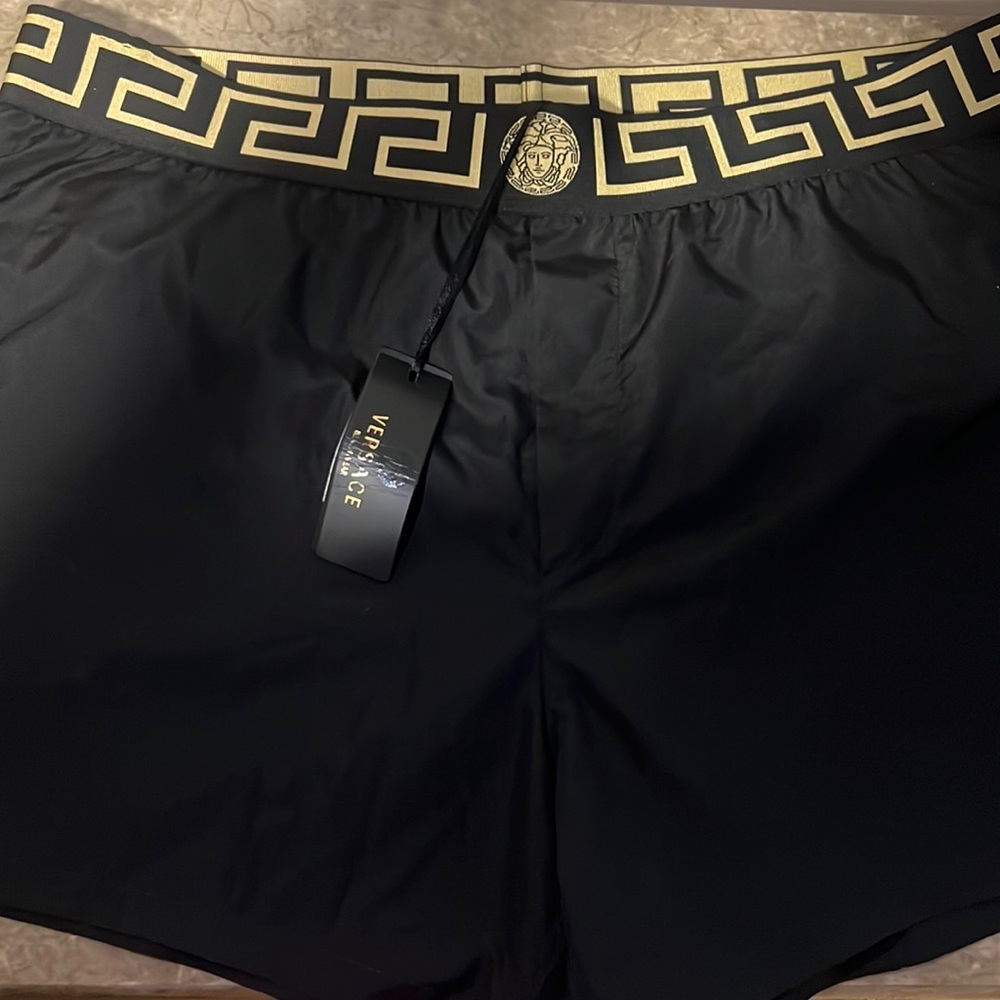 Brand New Men’s “AUTHENTIC” Greca Border Swim Shorts